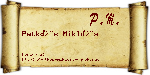 Patkós Miklós névjegykártya