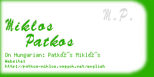 miklos patkos business card