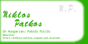 miklos patkos business card